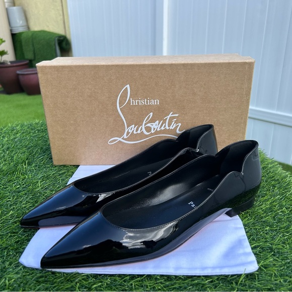 Christian Louboutin Shoes - CHRISTIAN LOUBOUTIN HOT CHIQUITA BALLERINA FLAT BLACK PATENT LEATHER SZ 40 NEW